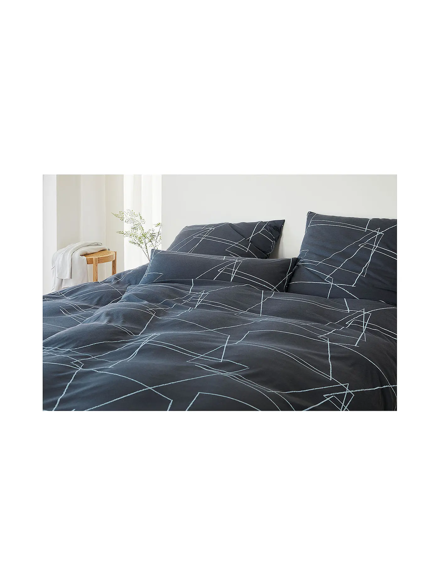 ELEGANTE | Jersey Bettwäsche 70x90cm/140x200cm Lines Anthrazit | 
